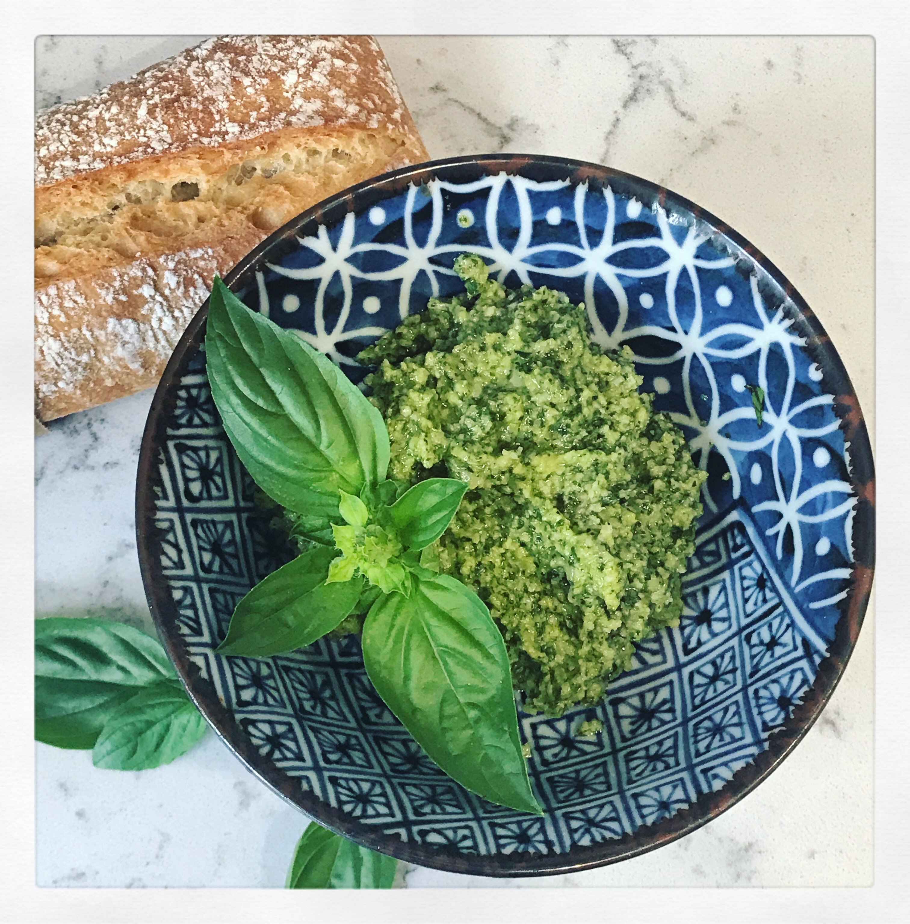 Dairy-free Pesto—in other words, pesto without Parmesan