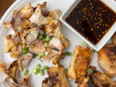 Vegan Air Fryer Egg Rolls—and crab&nbsp;rangoon