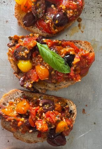 Bruschetta 101—instead of a taco bar, why not do a bruschetta bar?!