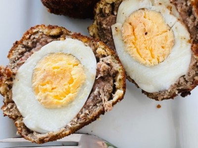Scotch Eggs—made with plant-based “sausage”