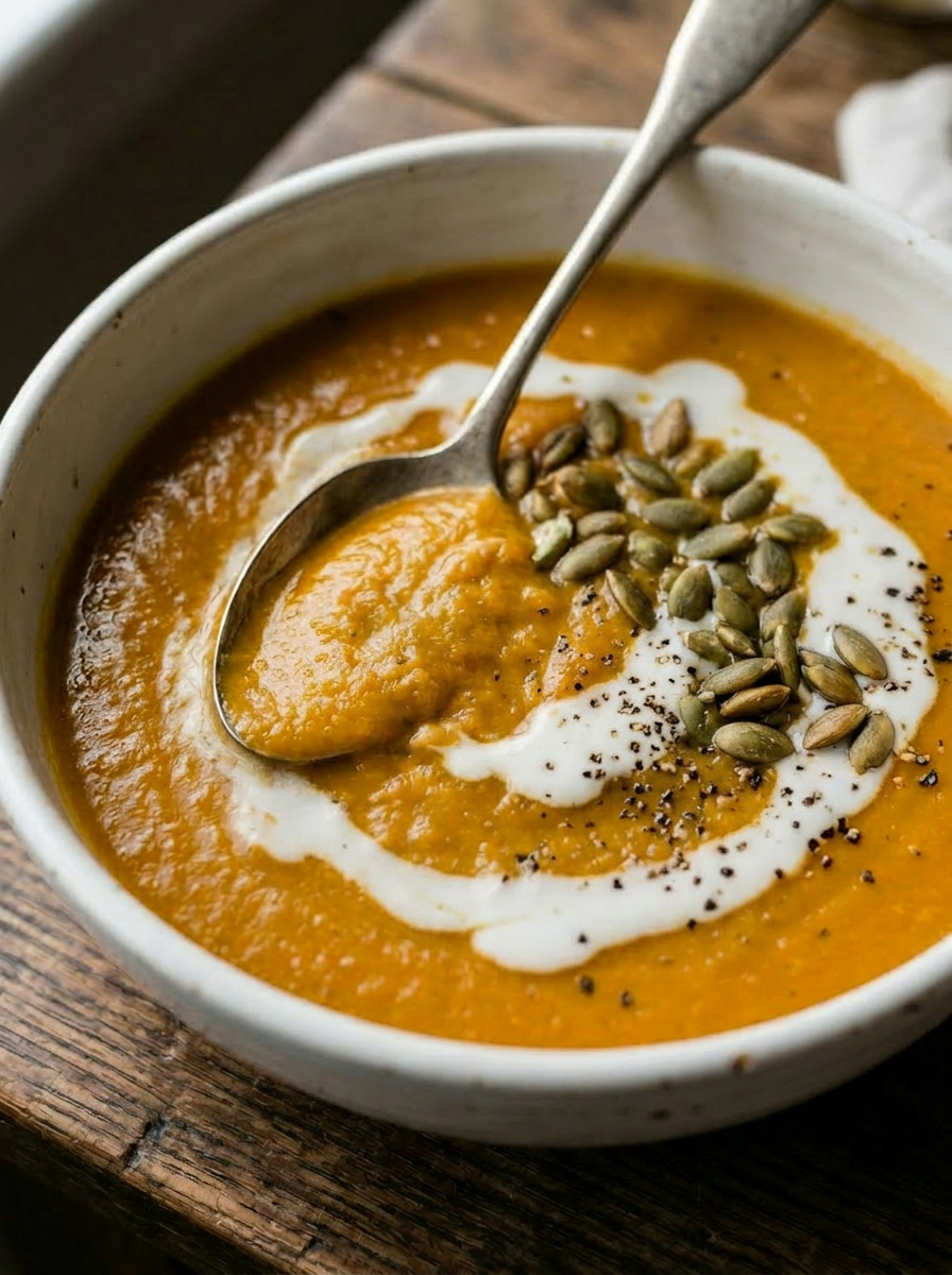Roasted Squash & Peanut Butter Soup—the perfect feel-good dinner