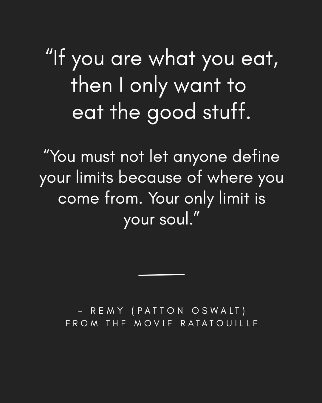 A black background with the quote from Remi.